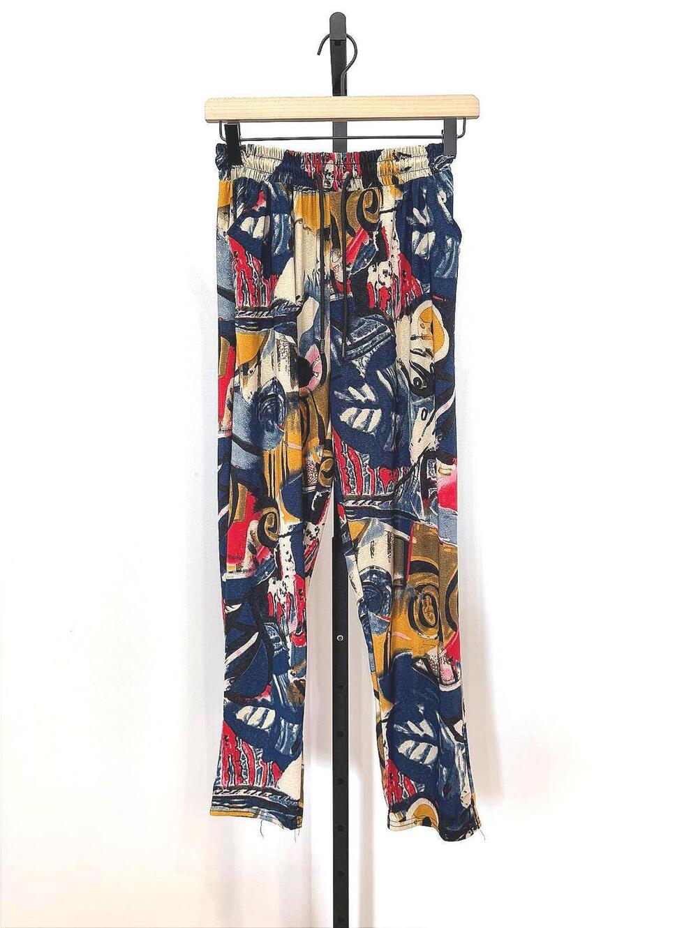 Abstract Patterned Casual Pants S/M boho hippie comfy